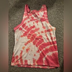 American Eagle Outfitters Pink and Orange Tie-Dye Tank Top